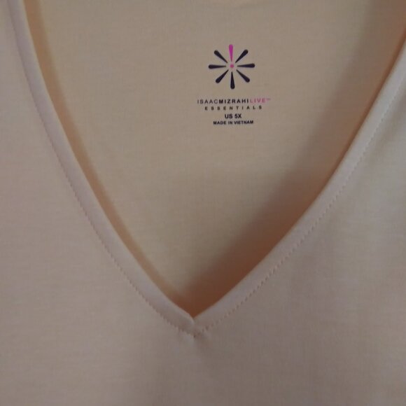 Isaac Mizrahi Live Essentials Pima Cotton V-Neck Swing Top-5X-NWT - Picture 3 of 4